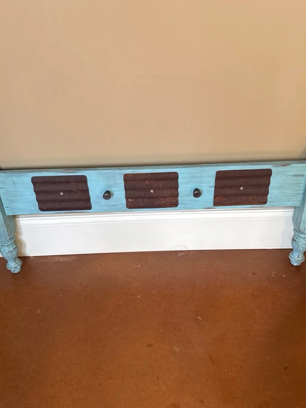 Turquoise Wooden Accent Decor- Brand Unknown